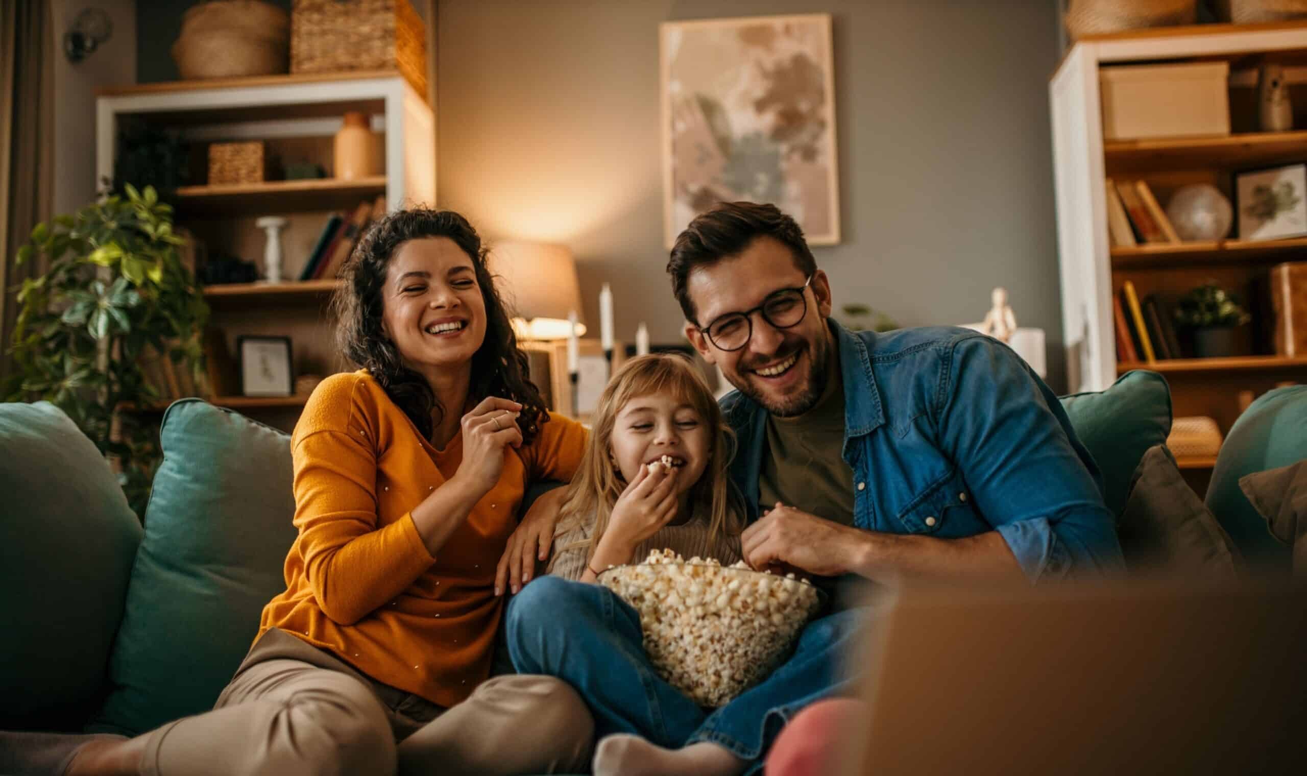 Happy Family Comfortable in their house.